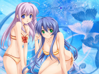 Anime girls flower butterfly bikini - flower and butterflies free wallpaper