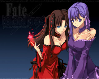 Anime girls red purple dresses - ufotable free wallpaper