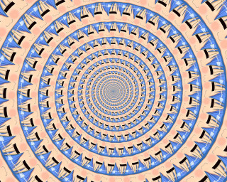 Circular pattern blue pink white - a black outline free wallpaper
