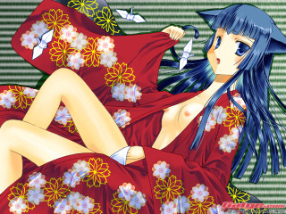 Woman red dress knife bird - a knife free wallpaper