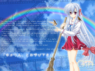 Rainbow girl broom outdoors school - a rainbow in the background free wallpaper