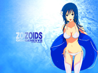 Blue hair bikini water anime - a blue object free wallpaper