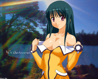 Yellow dress green hair nature - a yellow dress free wallpaper