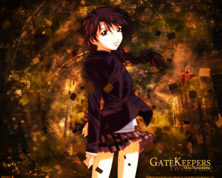 Girl braid jacket autumn city - a bow free wallpaper