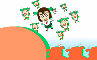 Cartoon girl multiple haircuts explosions - explosion free wallpaper