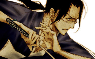 Man holding sword glasses japanese - his right hand free wallpaper