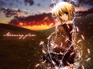 Girl dress field sky glowing - a girl in a dress free wallpaper for desktop