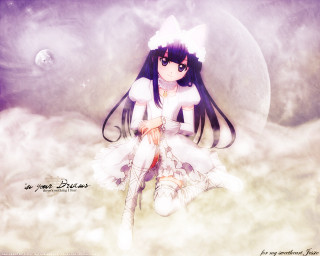 Girl cloud fullmoon purple angelic - a purple sky free wallpaper