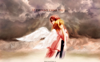 Angelic couple beach wings dreamy - allen tupper true free wallpaper