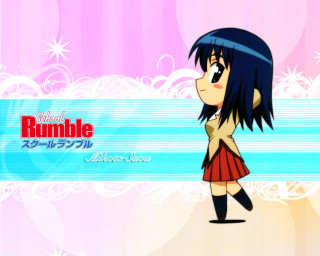 Girl red dress blue pink - visual free wallpaper