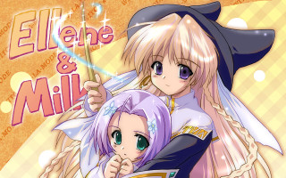 Ellene mill anime hug illustration - anime visual free wallpaper
