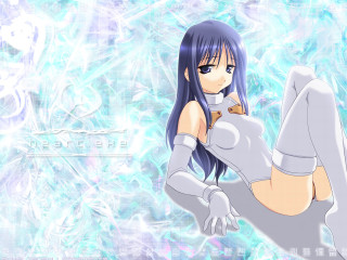 Anime girl white dress stockings - her stomach free wallpaper