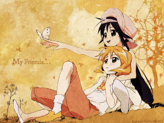 Anime couple bird tree blush - pop surrealism free wallpaper