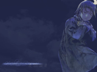 Moonlit gothic figure blue matte - the dark free wallpaper