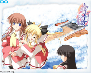 Anime girls snow building up 2 - a couple of anime girls free wallpaper for desktop