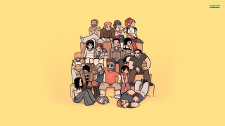 Group people sitting chair graphic - a graphic style free wallpaper