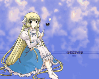 Girl butterfly sky rococo portrait - cloud behind her free wallpaper