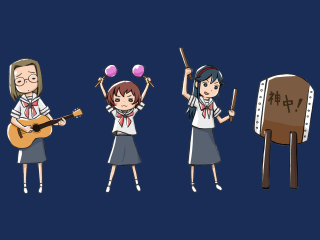 Musical group 3girls instruments parody - madhouse free wallpaper