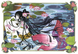 Amano yayoi fantasy pond woman - two woman free wallpaper