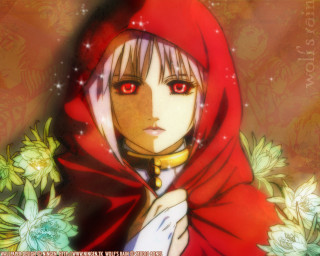 Red eyed anime gothic cape - a red hood free wallpaper