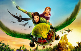 Couple riding green dragon forest - cliff childs free wallpaper