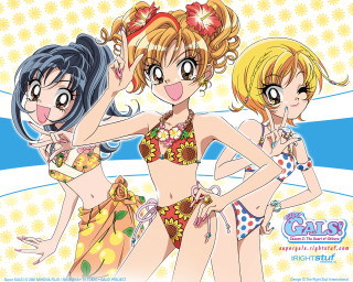 Anime girls bikinis flower nailart - a bikini free wallpaper