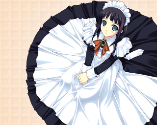 Gothic portrait woman white dress 3 - a black umbrella free wallpaper