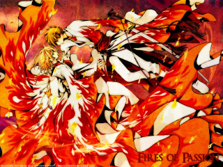 Fire flame sword autumn flames - a painting of a woman free wallpaper