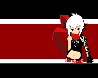 White hair black top red - a black top free wallpaper