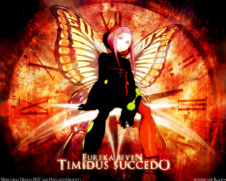 Butterfly wings clock autumn fire - neodada free wallpaper