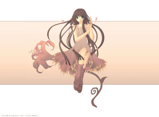 Woman dragon tail anime bangs - her pocket free wallpaper