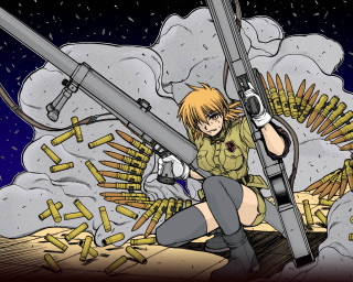 Eizan kikukawa giantess military gun - free sci-fi wallpaper
