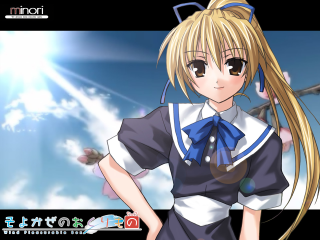 Anime girl blonde hair blue 5 - purism free wallpaper