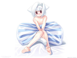 Cartoon girl pillow towel smile - a pillow free wallpaper