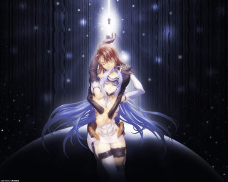 Anime couple starry night astronaut - a hologram free wallpaper for desktop