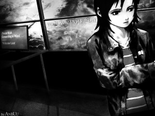 Black white girl wall posters - a manga drawing free wallpaper for desktop
