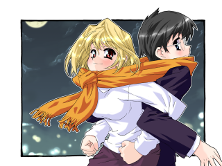Couple hug night sky stars - behind them free wallpaper