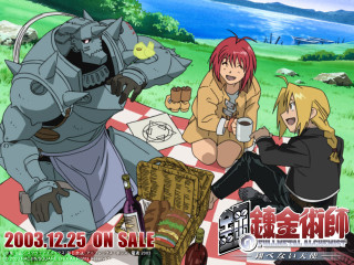 Anime picnic forest mountain dog - two person free wallpaper