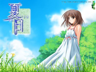 Girl white dress field trees - tree and grass free wallpaper