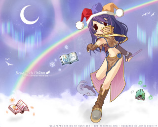 Cartoon flying heroine rainbow magic - art free wallpaper