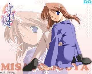 Girl purple coat snowflakes kyoto - background free wallpaper