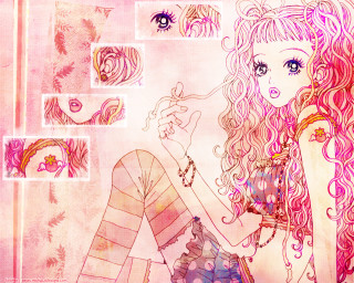 Pink hair girl rococo manga - a floor next free wallpaper
