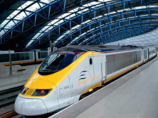 Yellow white train station blue - train free wallpaper