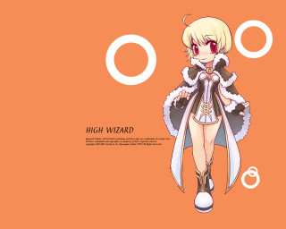 Girl blonde cape tail fur - an orange background free wallpaper
