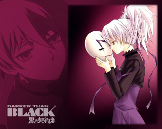 Anime couple kissing gothic portrait - a red background behind them free wallpaper