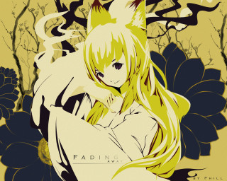 Anime girl blonde cat ears 7 - fantasy art free wallpaper