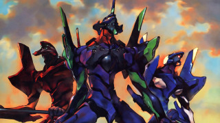 Robot sky background clouds painting - mecha free wallpaper