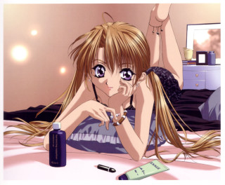 Girl barefoot anime bed hair - an anime drawing free wallpaper for desktop