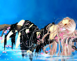 Woman lion anime gothic ocean - a painting of a woman free wallpaper