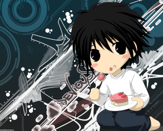 Anime cake eating bandaid blackhair - a piece of cake free wallpaper